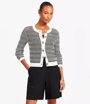 Two Tone Open Stitch Cardigan