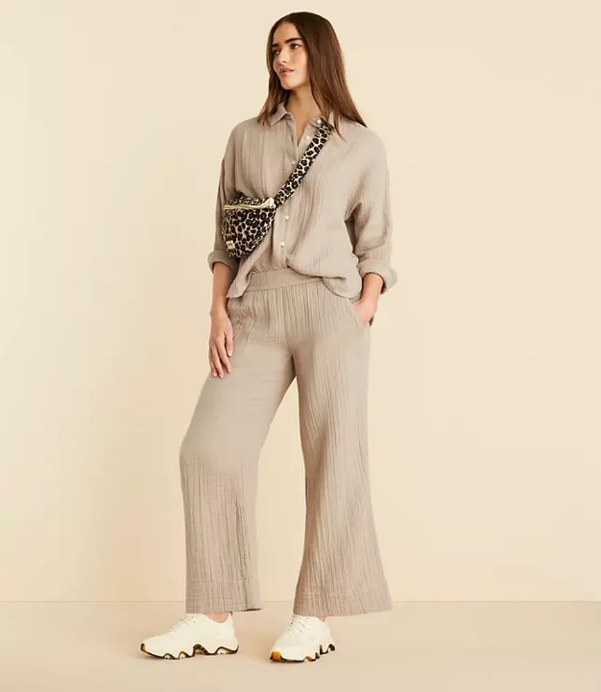 Petite Lou & Grey Triple Cloth Wide Leg Pants