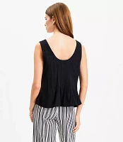 Pleated V-Neck Tank Top