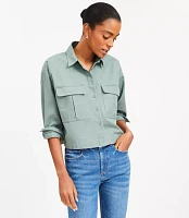 Petite Wide Sleeve Modern Utility Shirt