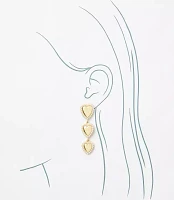 Pearlized Heart Drop Statement Earrings