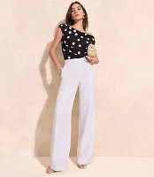 Clean Wide Leg Pants Linen Blend