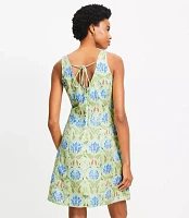 Garden Linen Blend Seamed Mini Dress