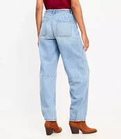 High Rise Barrel Jeans Light Vintage Indigo Wash
