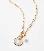 Mother Of Pearl Cluster Necklace