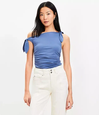 Bow Tie Shirred Top
