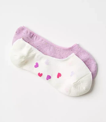 Heart & Flecked No Show Sock Set