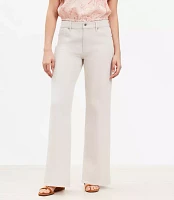 Mid Rise Wide Leg Jeans Washed Pink