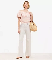 Mid Rise Wide Leg Jeans Washed Pink