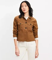 Petite Twill Tailored Utility Jacket