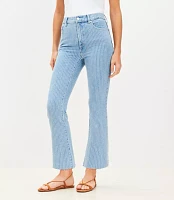 Fresh Cut High Rise Kick Crop Jeans Blue Stripe