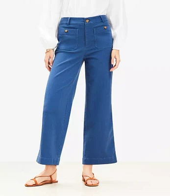 Petite Curvy Palmer Wide Leg Crop Pants Twill