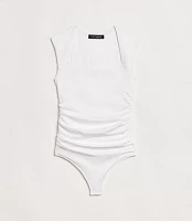 Petite LOFT Versa 360 Knit Ruched Square Neck Bodysuit