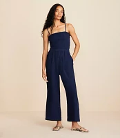 Lou & Grey Smocked Triple Cloth Jumpsuit