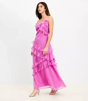 Ruffle Strappy Maxi Dress