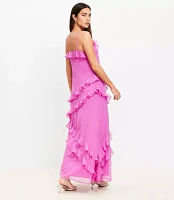 Ruffle Strappy Maxi Dress