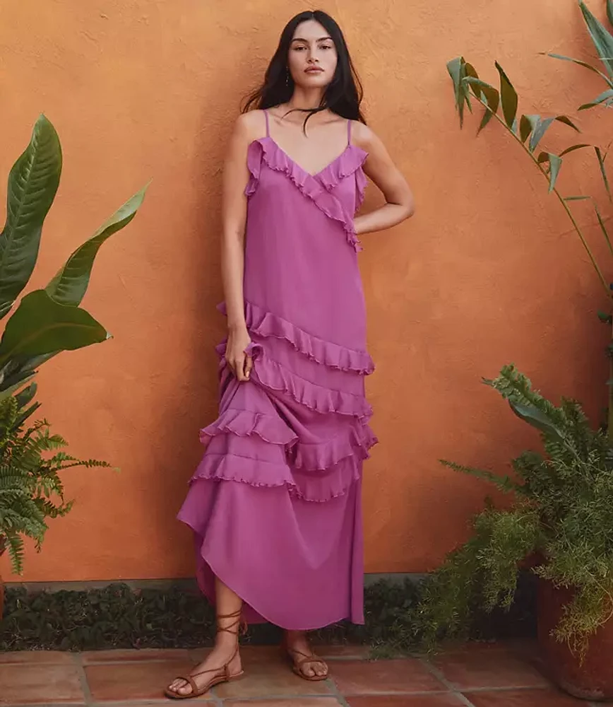 Ruffle Strappy Maxi Dress