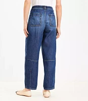 Curvy High Rise Barrel Jeans Dark Wash