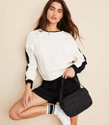 Lou & Grey Colorblock Pointelle Wedge Sweater