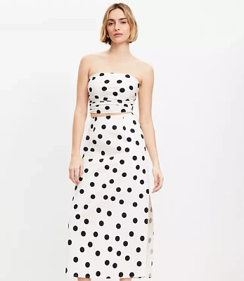 Petite Dotted Midi Skirt