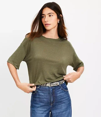 Linen Blend Modern Tee