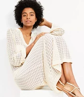 LOFT Beach Pointelle Tie Neck Maxi Swimsuit Coverup