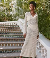 LOFT Beach Pointelle Tie Neck Maxi Swimsuit Coverup