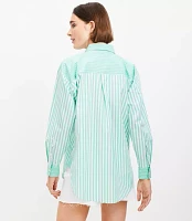 Petite Striped Poplin Everyday Oversized Pocket Shirt