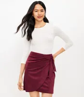 Faux Suede Wrap Skirt