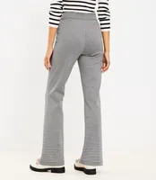 Pintucked Pull On Flare Pants Micro Houndstooth