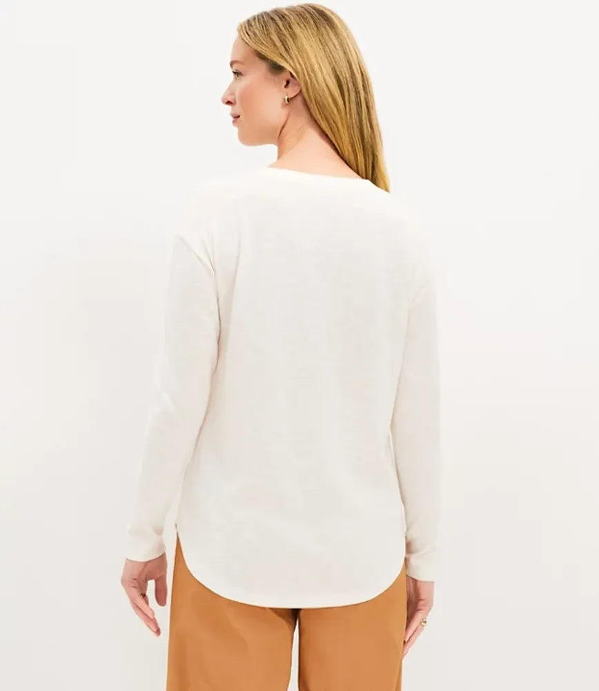 Drop Shoulder Shirttail Top