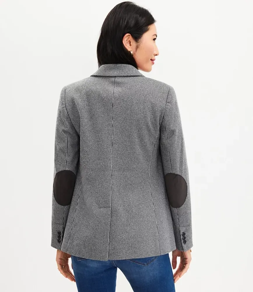 Puppytooth Knit Elbow Patch Modern Blazer