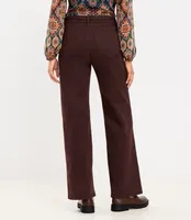 Belted High Rise Wide Leg Jeans Iced Espresso