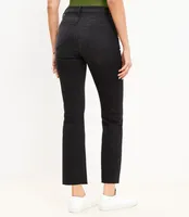 Pintucked Fresh Cut High Rise Kick Crop Jeans Washed Black