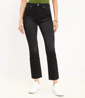 Pintucked Fresh Cut High Rise Kick Crop Jeans Washed Black
