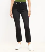 Pintucked Fresh Cut High Rise Kick Crop Jeans in Washed Black