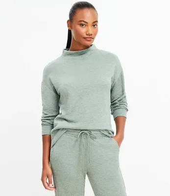 Lou & Grey Marled Mock Neck Top