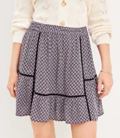 Petite Lace Trim Tiered Skirt