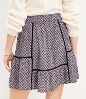 Petite Lace Trim Tiered Skirt
