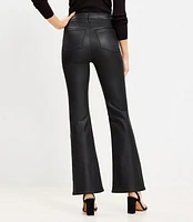 Coated High Rise Slim Flare Jeans Black