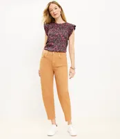 Petite High Rise Barrel Jeans Perfect Camel