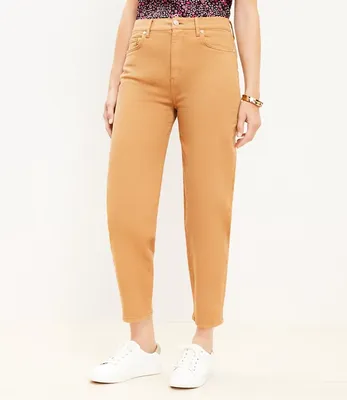 Petite High Rise Barrel Jeans Perfect Camel