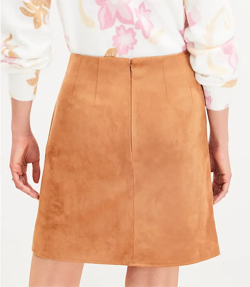 Tall Faux Suede Wrap Skirt