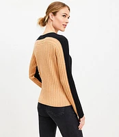 Ribbed Contrast Back Sweater