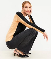 Ribbed Contrast Back Sweater