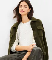 Scalloped Neck Pointelle Sweater