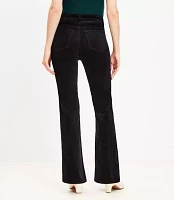 Petite Five Pocket Slim Flare Pants Velvet