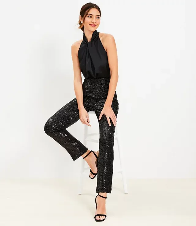 The Sequin Side Zip Wide Leg Pant