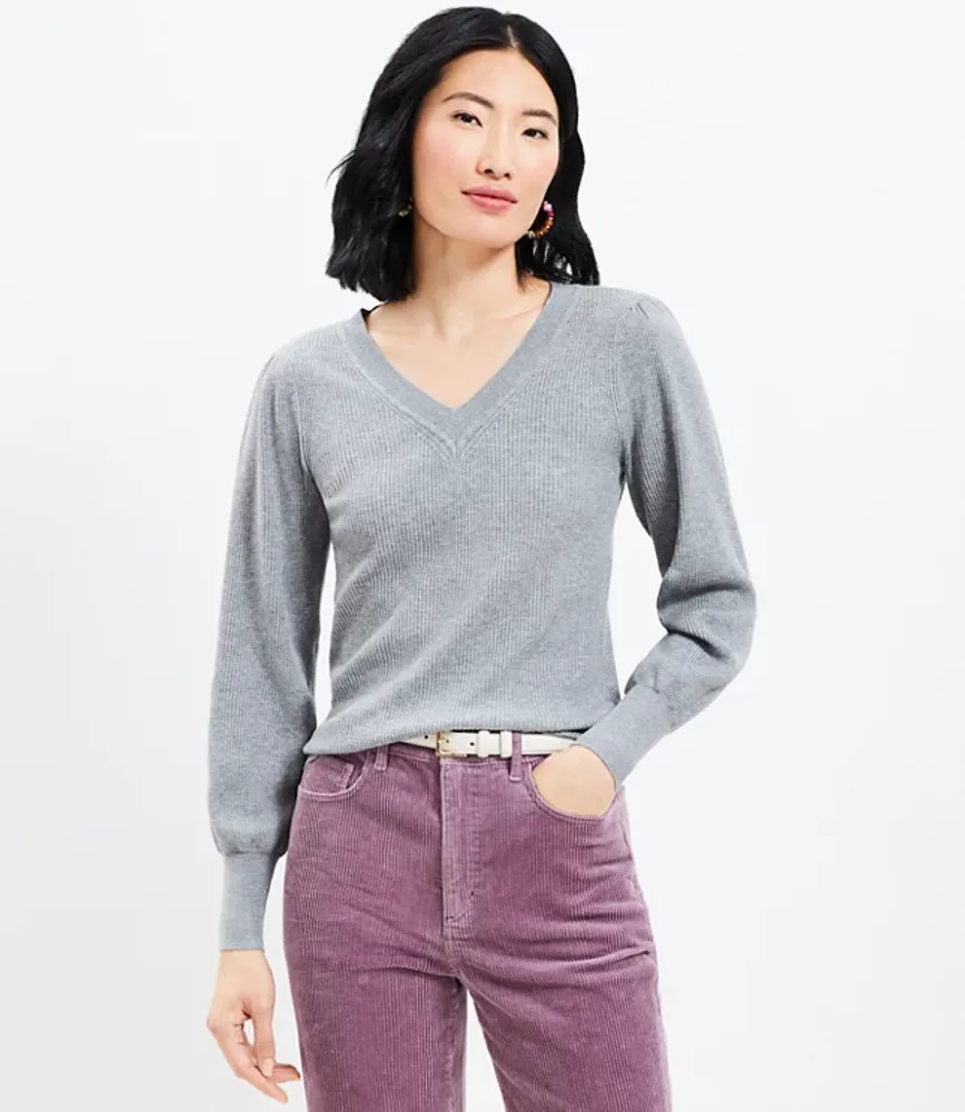 Petite Ribbed Mock Neck Sweater