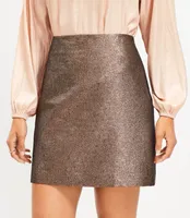 Petite Metallic Taffeta Shift Skirt